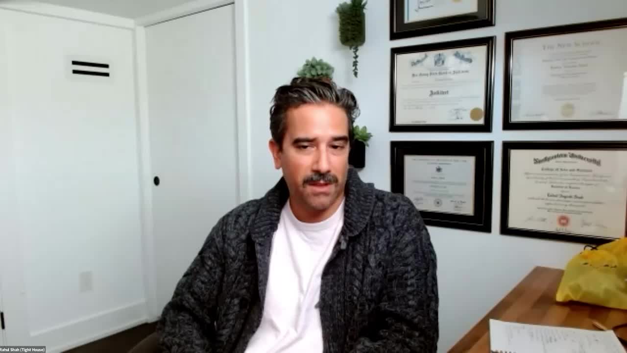 Client on a video call